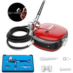 aerografo maquillaje rojo